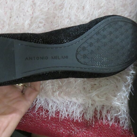 BOGO Antonio Melani Black Sparkle Embellished Jaguar Ballet Flats size 7.5 - Picture 9 of 10